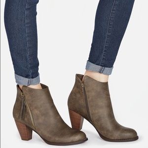 Olive Zip-up Booties